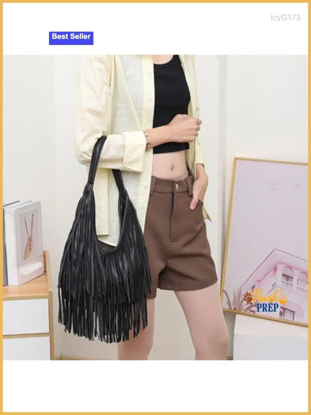 Fringe Hobo Shoulder Bag Vegan Leather Layered Tassel Women Purse